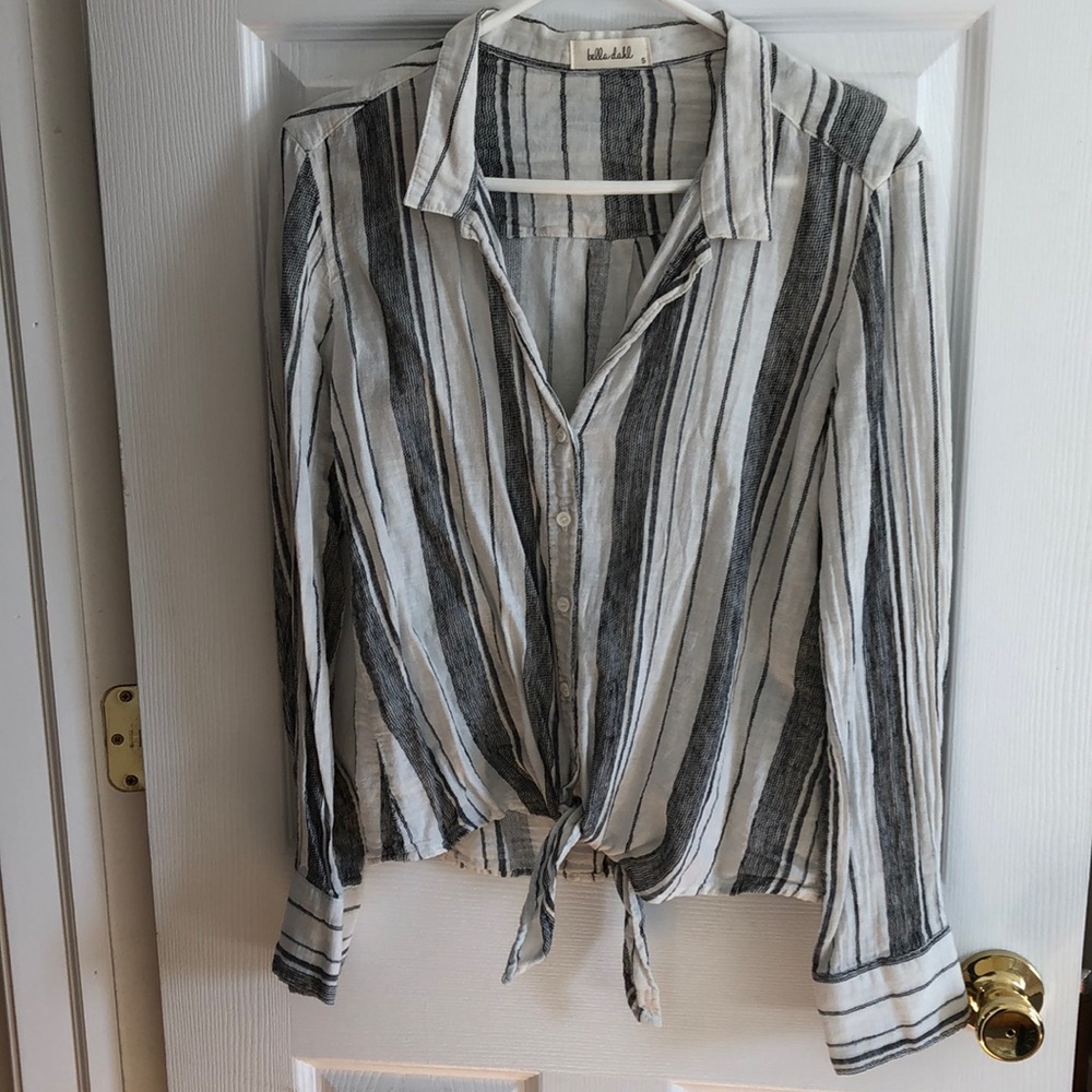 Bella Dahl Striped Tie Front Top